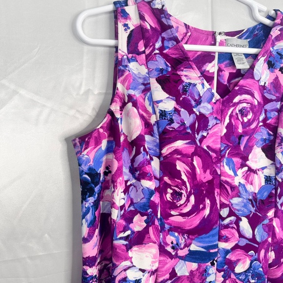 Catherine's Floral Sleeveless Aline Dress size 2X (23/24W) - Picture 4 of 10